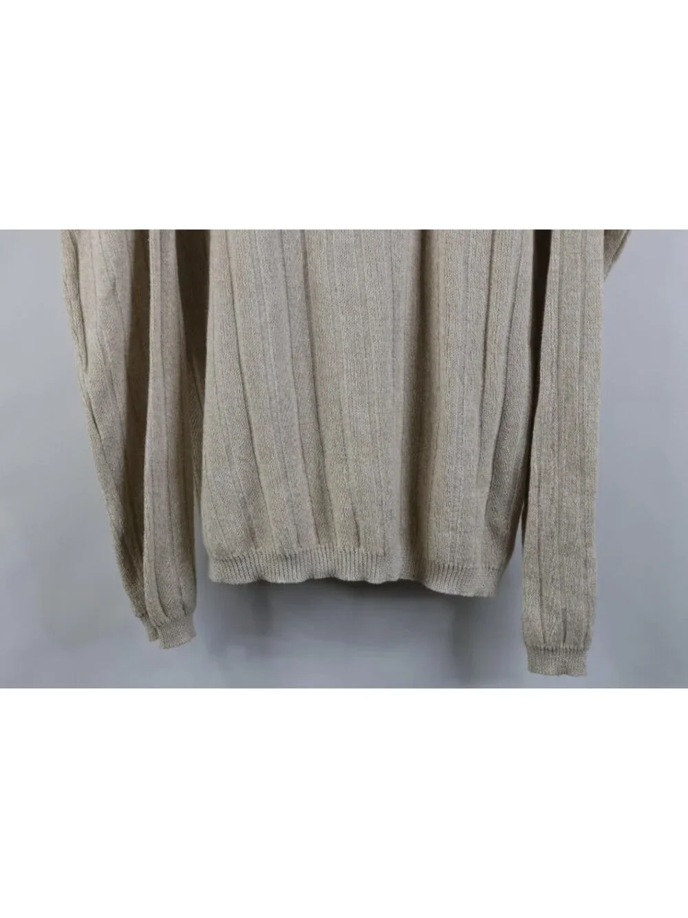Vintage 90s Streetwear Mens Medium Cotton Ribbed Knit Collared 1/4 Zip Sweater